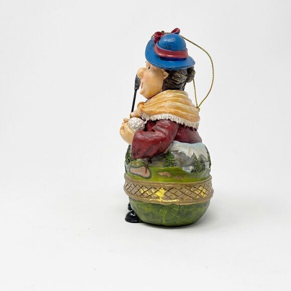 Christmas Ornament Lady Woman Golfer Grandma Fat Golf Large Landscape Granny Old - Picture 4 of 8